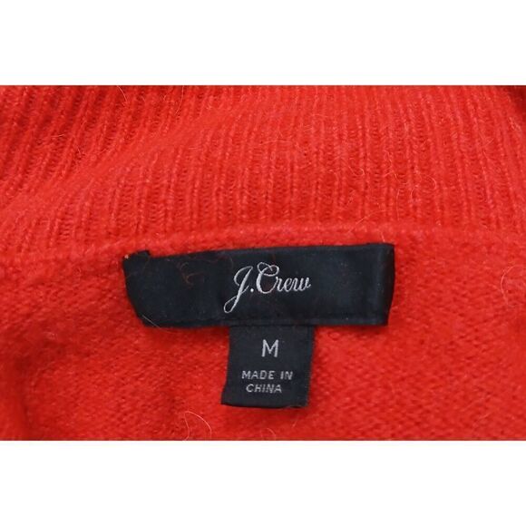 J crew womens medium wool alpaca super soft tan orange camel sweater turtleneck - Picture 5 of 7